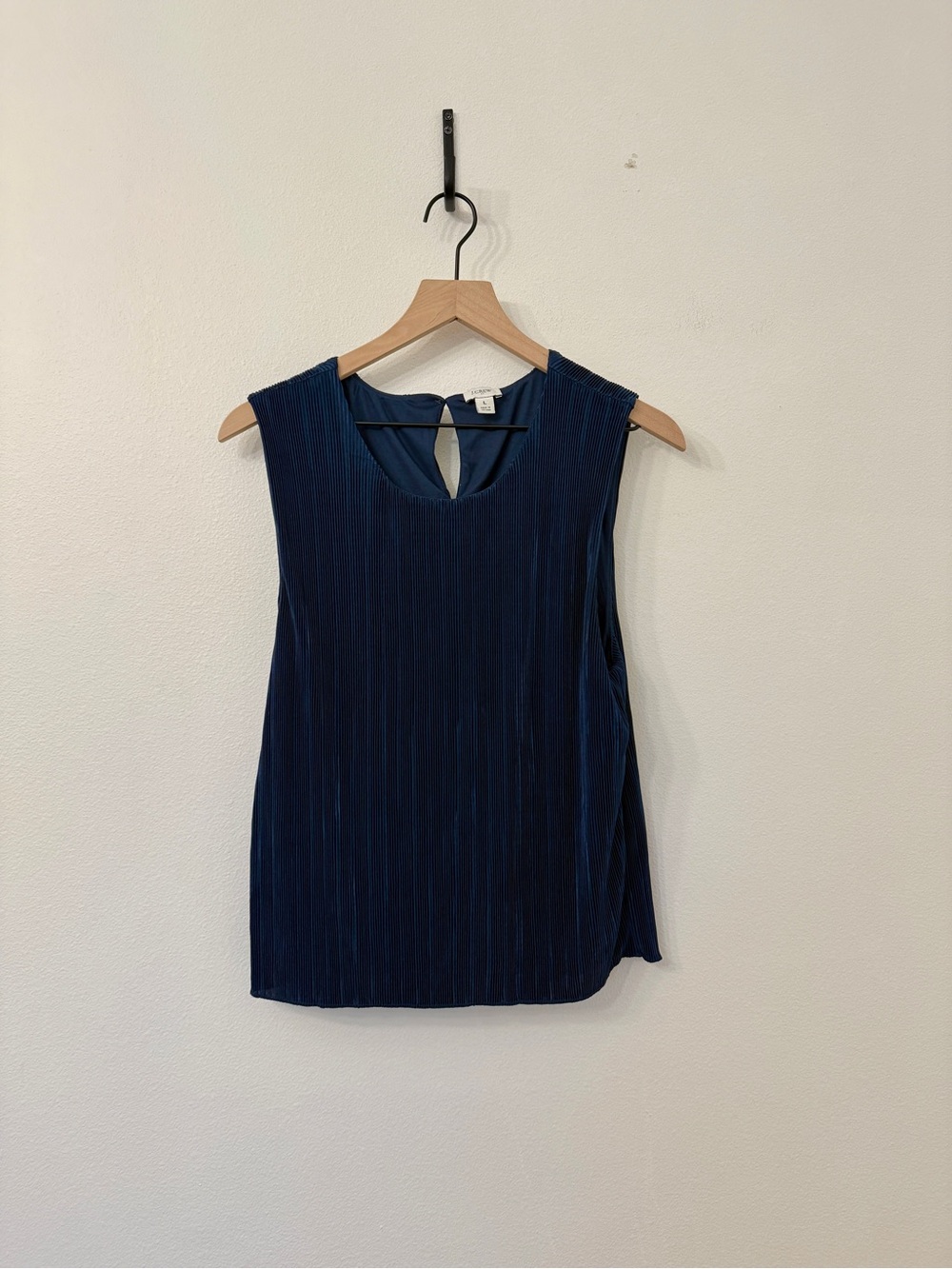 J. Crew Navy Sleeveless Pleated Tank
